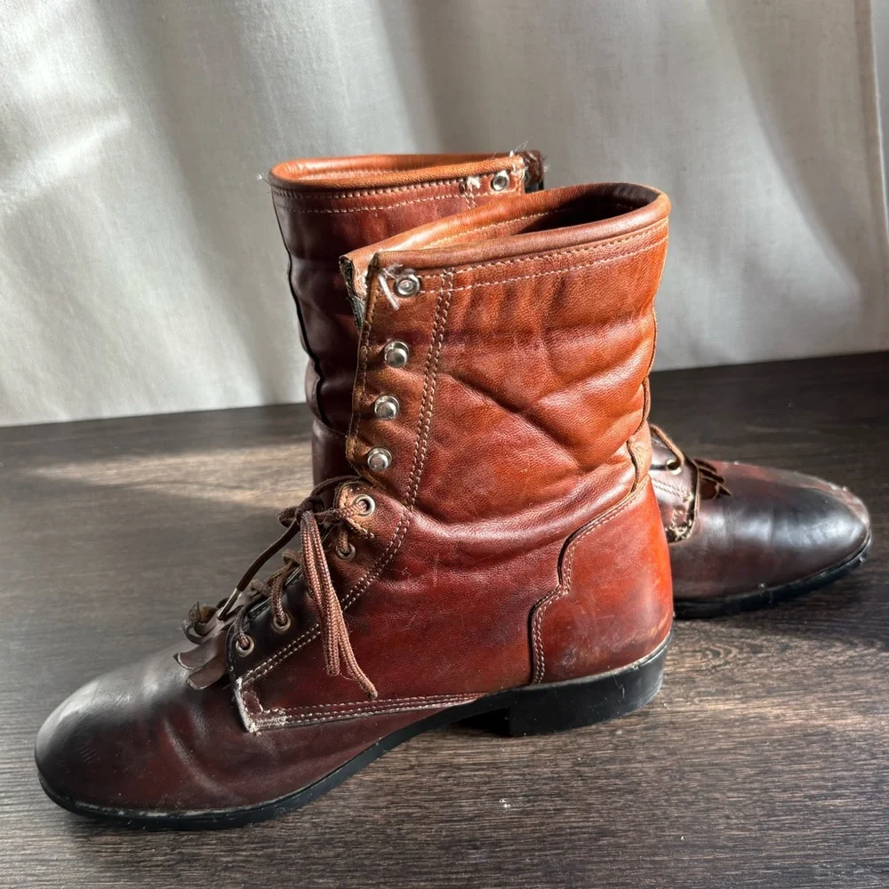 Vintage J Chisholm Packer Ranch Boots 74990 Size US 8 Men’s - Picture 8 of 12